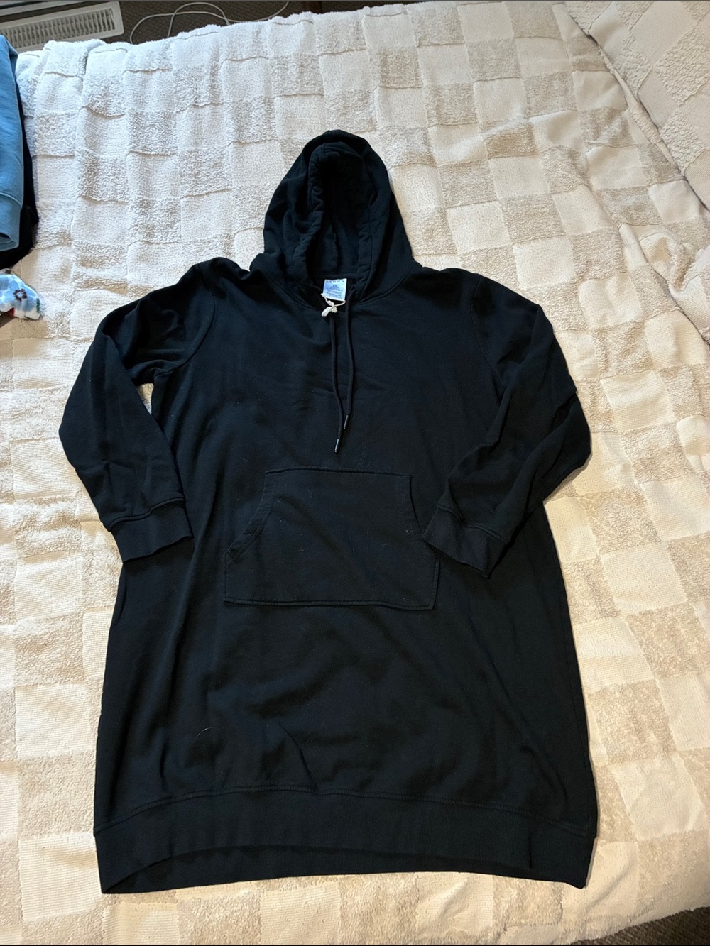 Serra Black Hooded Sweatshirt Dress